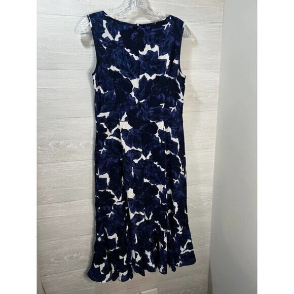 Talbots Floral Flounce Hem Chiffon Dress Size 4 - Picture 3 of 8